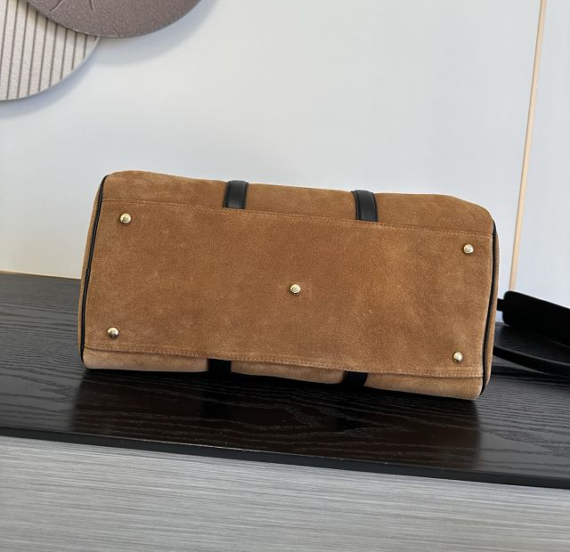 CC suede calfskin bowling bag AS6216 brown