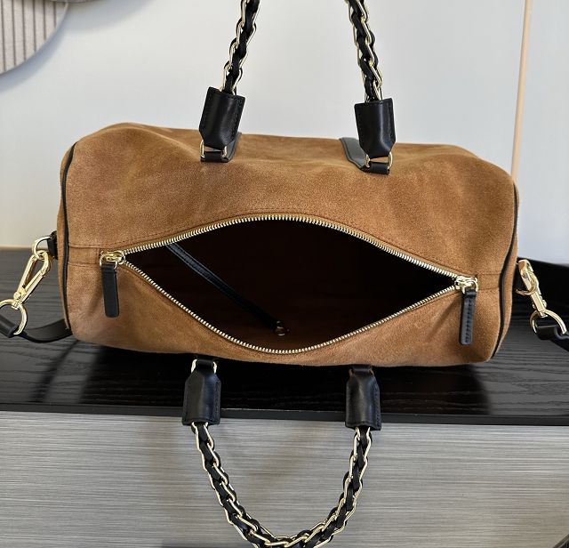 CC suede calfskin bowling bag AS6216 brown