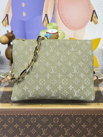 Louis vuitton original denim coussin pm bag M28360 green