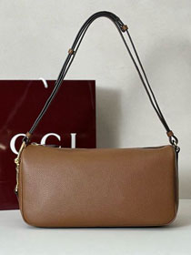 GG original calfskin half horsebit medium bag 860787 brown