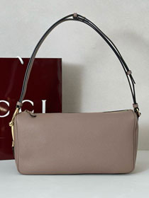 GG original calfskin half horsebit medium bag 860787 grey