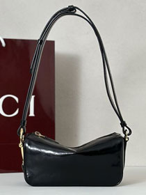 GG original shiny calfskin half horsebit mini bag 860784 black