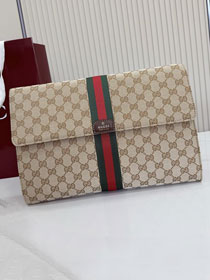 GG original canvas pouch with web 875697 brown
