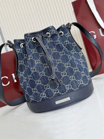 GG original denim venice small bucket bag 875237 blue