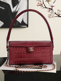 CC crocodile calfskin clutch with chain AP5294 