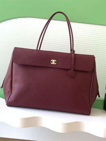 CC grained calfskin large shopping bag AS6289 bordeaux